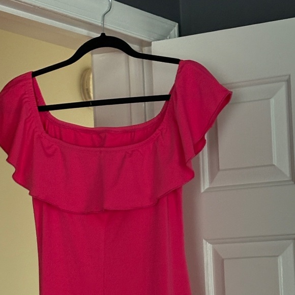 Pink Ruffle Midi Dress - Picture 3 of 3